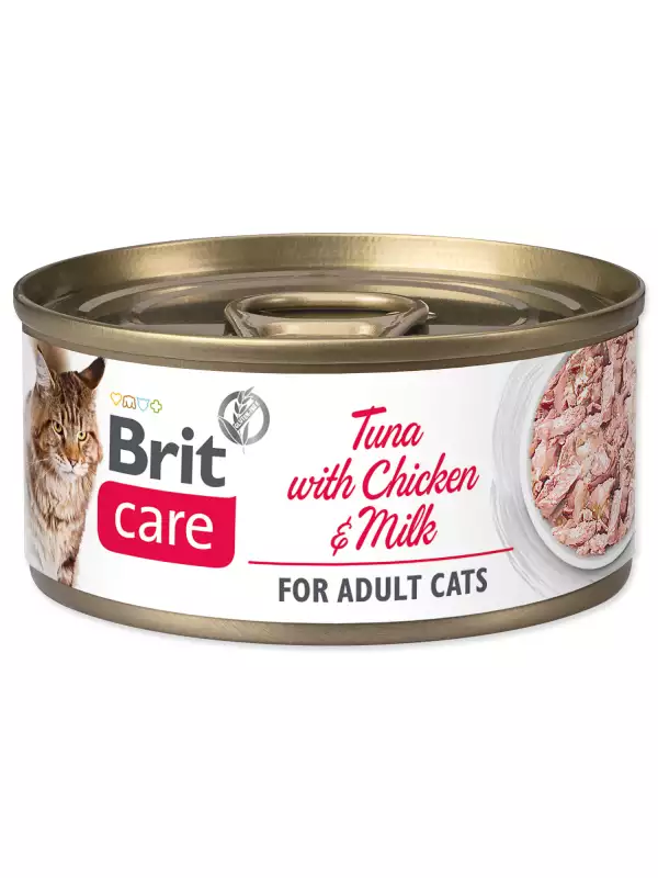 Konzerva Brit Care Cat tuňák a kuře s mlékem, filety 70g