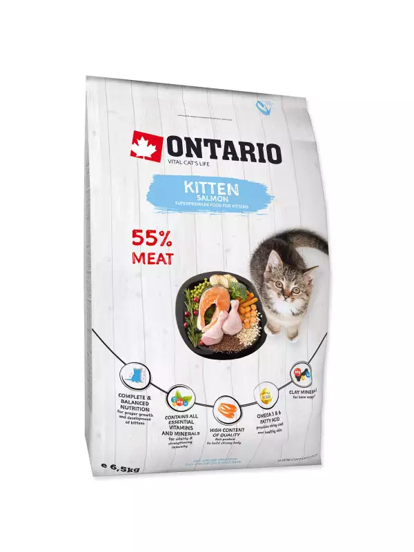 Krmivo Ontario Kitten Salmon 6,5kg