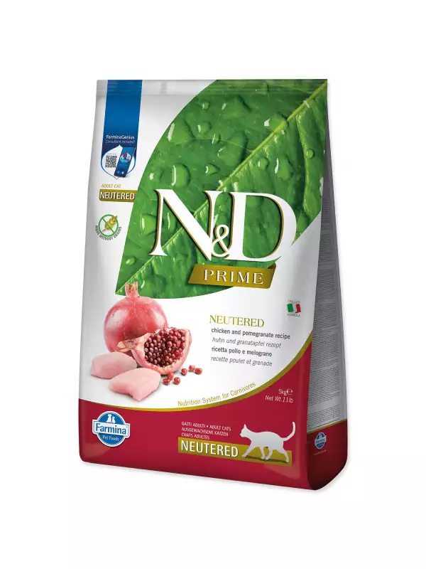 Krmivo N&D Cat Prime Neutered Chicken & Pomegranate 5kg