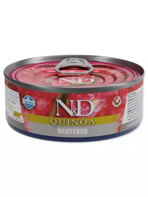 Konzerva N&D Cat Quinoa Neutered Pork 80g