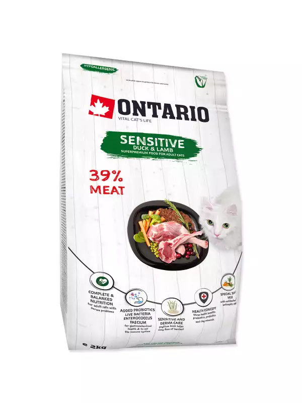 Krmivo Ontario Cat Sensitive/Derma 2kg