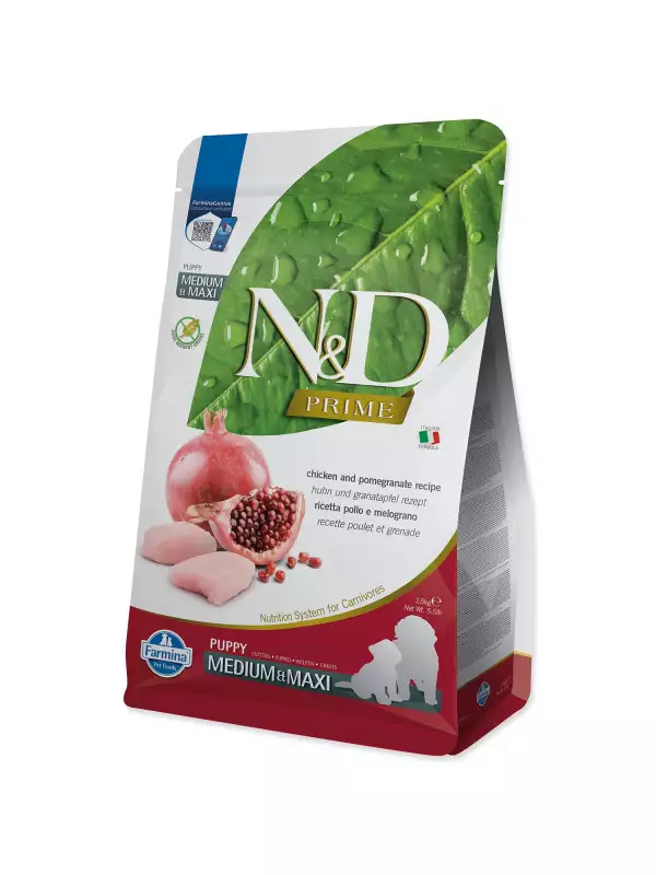 Krmivo N&D Puppy Prime Medium & Maxi Chicken & Pomegranate 2,5kg