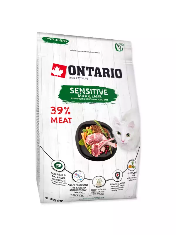 Krmivo Ontario Cat Sensitive/Derma 0,4kg