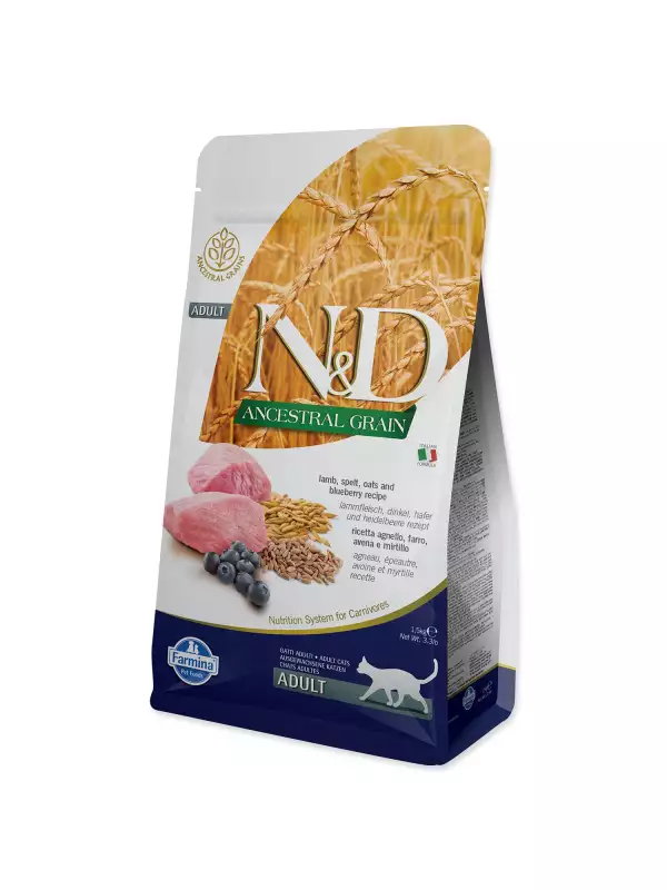 Krmivo N&D Cat Ancestral Grain Chicken, Spelt, Oats & Blueberry 1,5kg