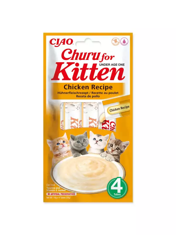 Pochoutka Churu Kitten kuře 4x14g