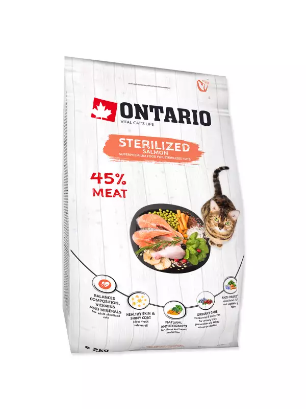 Krmivo Ontario Cat Sterilised Salmon 2kg