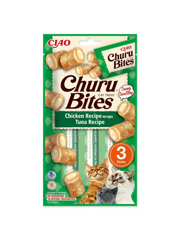 Pochoutka Churu Bites wraps kuře & tuňák 3x10g