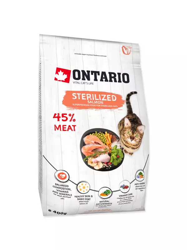 Krmivo Ontario Cat Sterilised Salmon 0,4kg