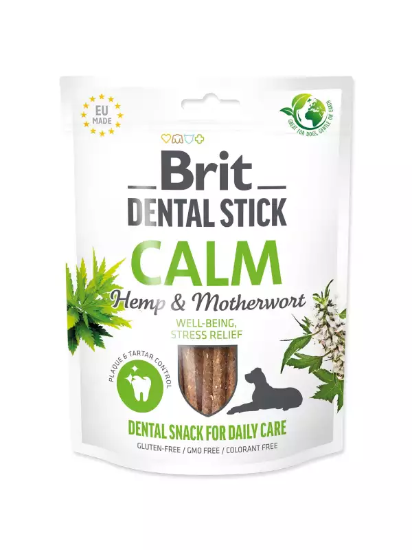 Pochoutka Brit Dental Stick Calm s Konopím a Srdečníkem 7ks
