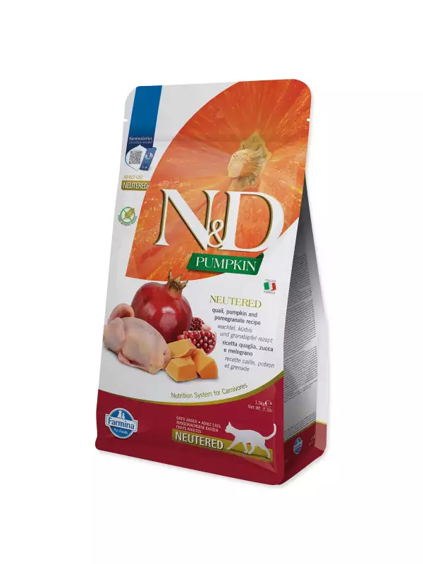 Krmivo N&D Cat Pumpkin Neutered Quail & Pomegranate 1,5kg