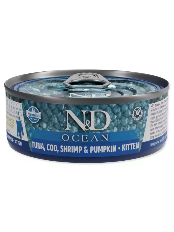 Konzerva N&D Kitten Ocean Tuna, Cod, Shrimp & Pumpkin 70g