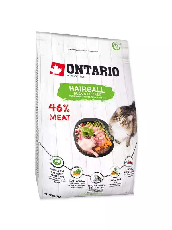 Krmivo Ontario Cat Hairball 0,4kg